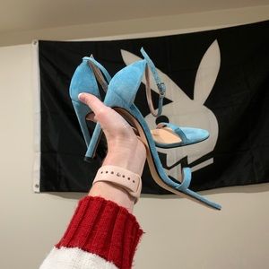 Stuart Weitzman Sky Blue Suede Heels